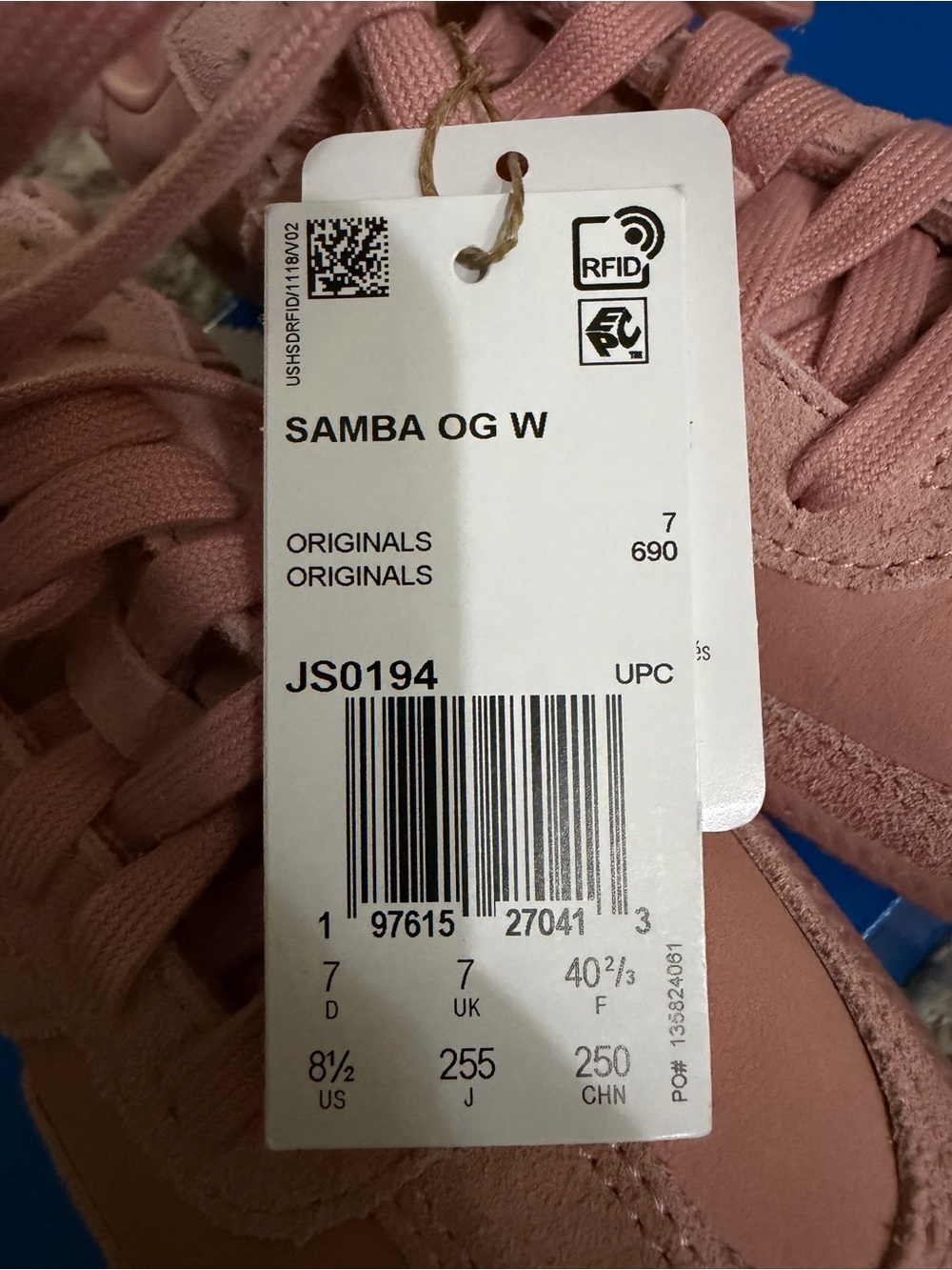 Pink Samba OG Women's Suede Lace-Up Sneakers - Picture 5 of 5